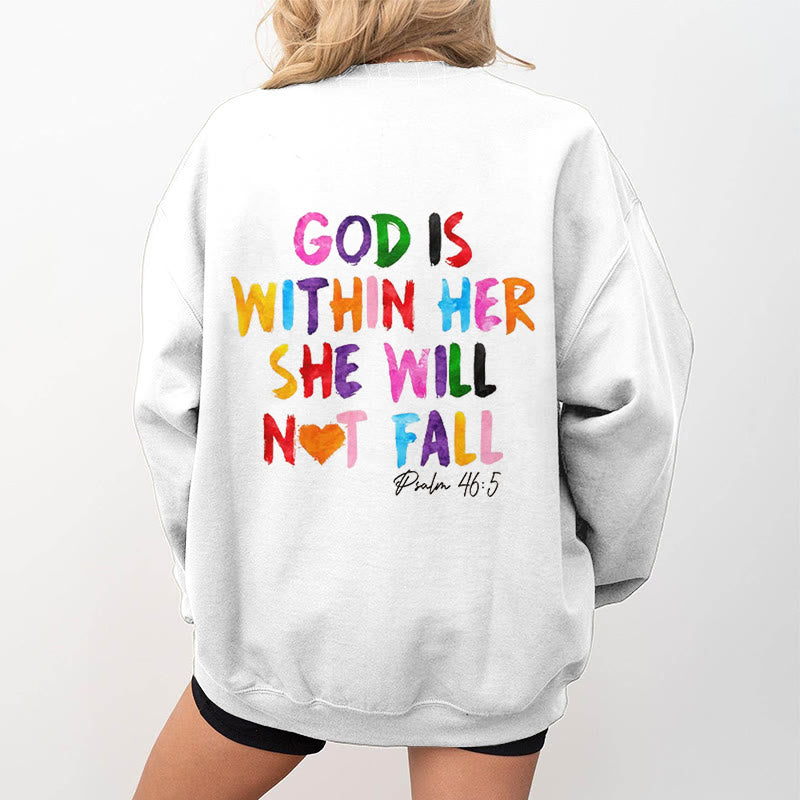 Christiandiscipleshop Quotation Style God Is Within Her Fleece Lined Polyester Sweatshirt