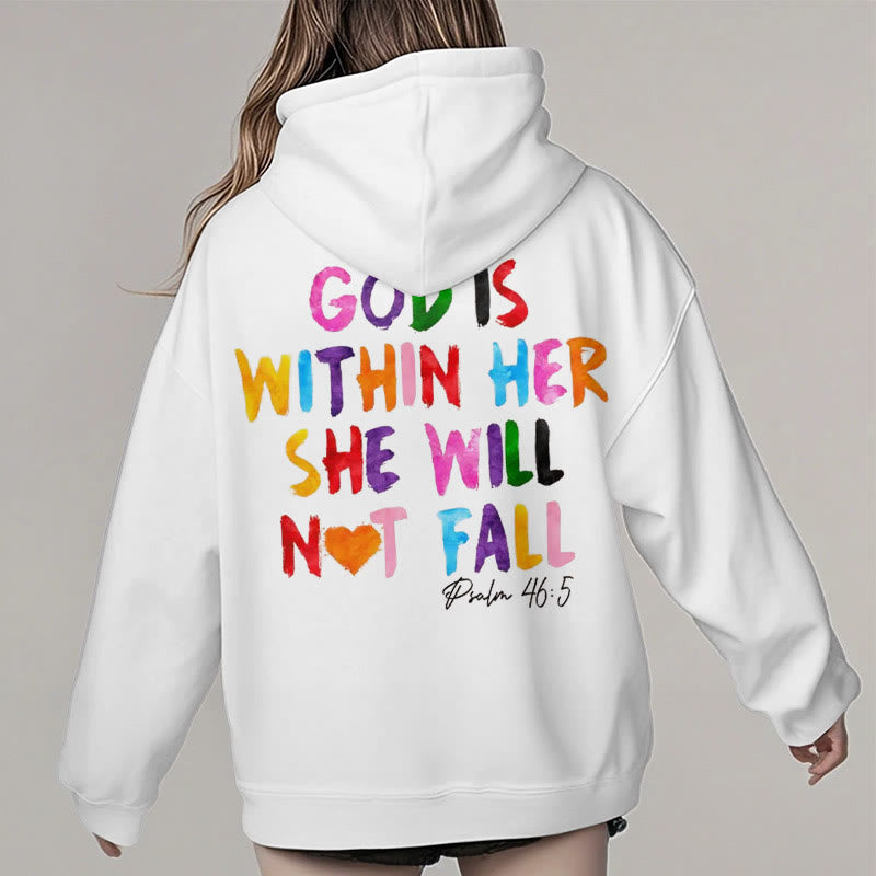 Christiandiscipleshop Quotation Style God Is Within Her Fleece Lined Polyester Hoodie