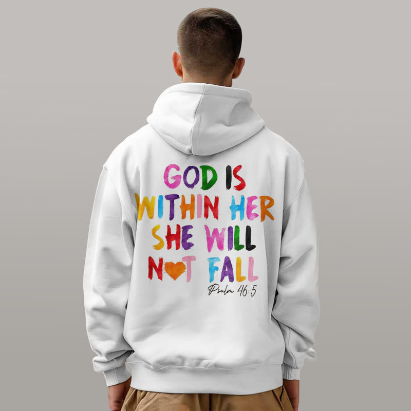 Christiandiscipleshop Quotation Style God Is Within Her Fleece Lined Polyester Hoodie
