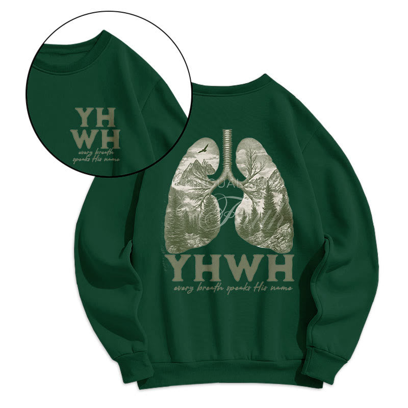 Christiandiscipleshop Quotation Style Every Breath Speaks His Name Fleece Lined Polyester Sweatshirt