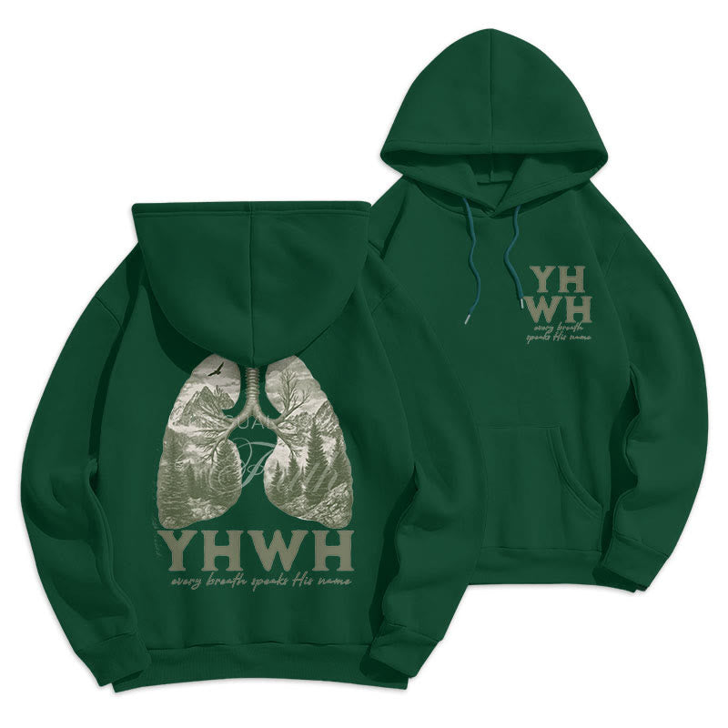 Christiandiscipleshop Quotation Style Every Breath Speaks His Name Fleece Lined Polyester Hoodie