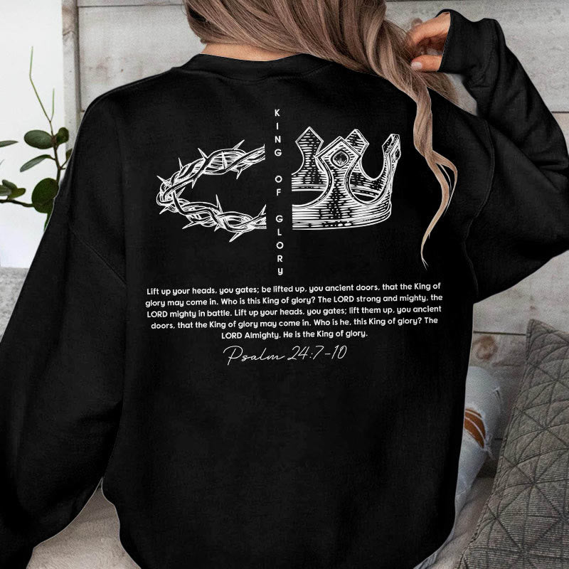 Christiandiscipleshop Quotation Style Jesus Is The King Fleece Lined Polyester Sweatshirt