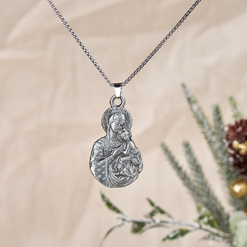 Christiandiscipleshop Classic Style Madonna And Child Faith Symbol Pendant Necklace