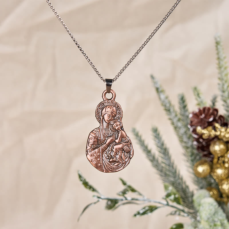 Christiandiscipleshop Classic Style Madonna And Child Faith Symbol Pendant Necklace