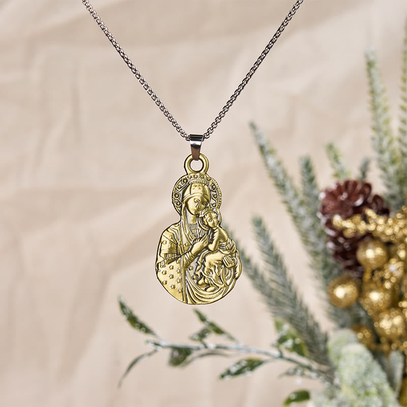 Christiandiscipleshop Classic Style Madonna And Child Faith Symbol Pendant Necklace