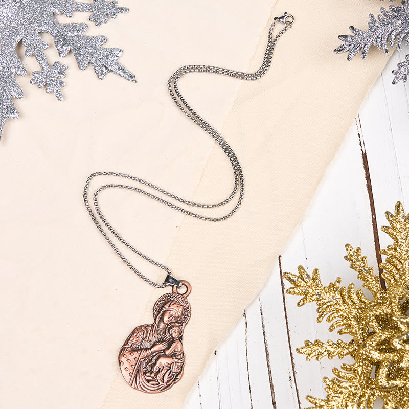 Christiandiscipleshop Classic Style Madonna And Child Faith Symbol Pendant Necklace