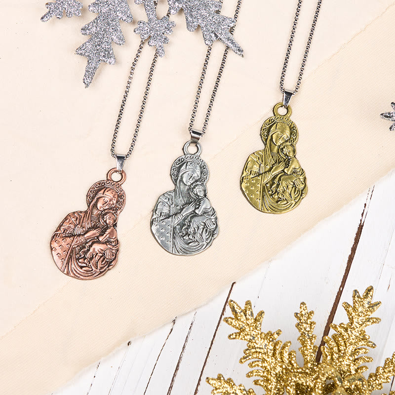 Christiandiscipleshop Classic Style Madonna And Child Faith Symbol Pendant Necklace