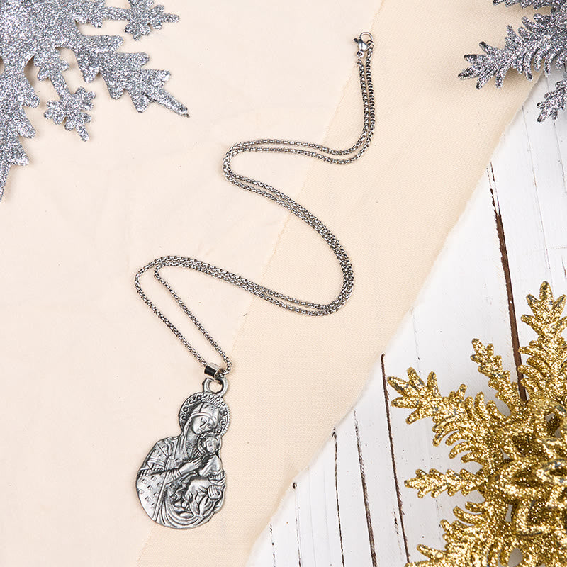 Christiandiscipleshop Classic Style Madonna And Child Faith Symbol Pendant Necklace