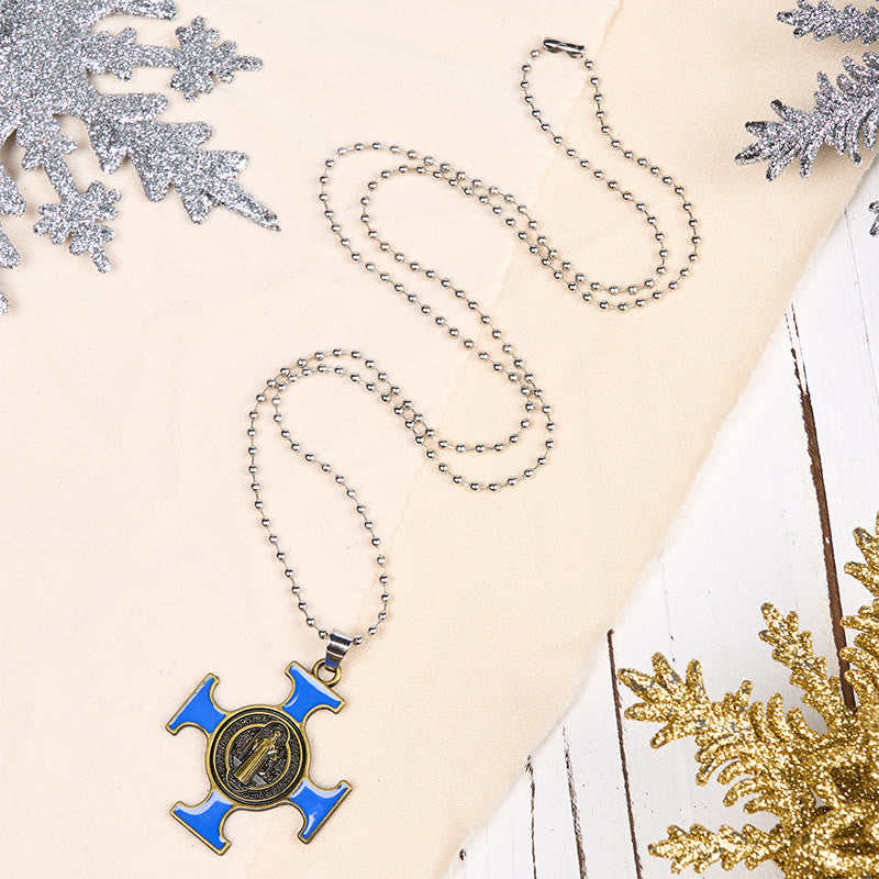 Christiandiscipleshop Classic Style Saint Benedict Cross Protection Pendant Necklace
