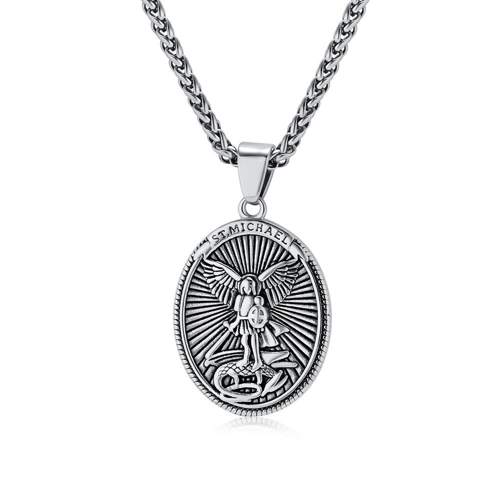 Christiandiscipleshop Classic Style Saint Michael Archangel Ephesians 6:10 Pendant Necklace