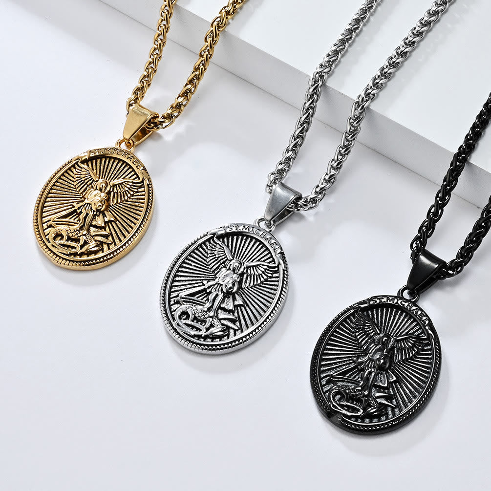 Christiandiscipleshop Classic Style Saint Michael Archangel Ephesians 6:10 Pendant Necklace