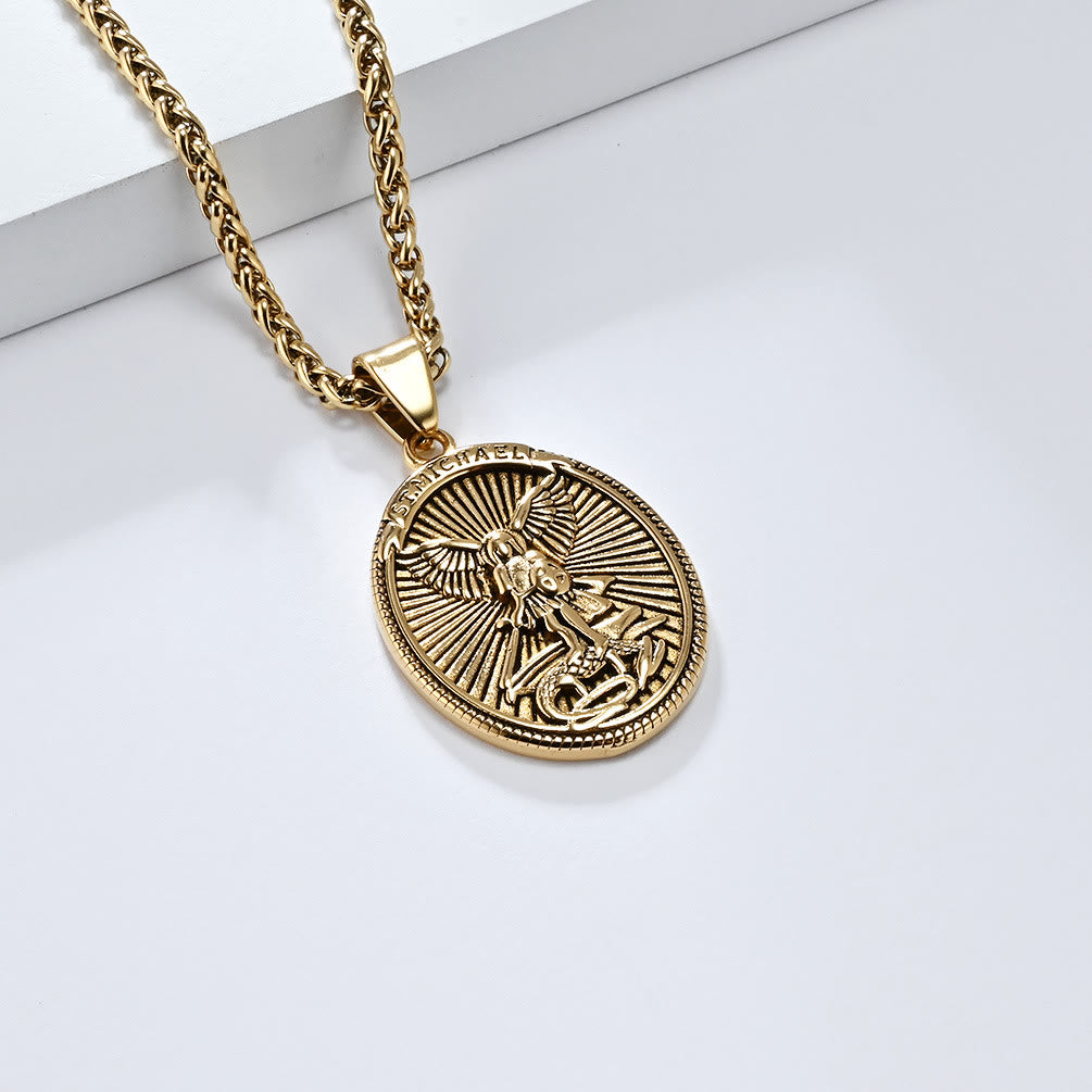 Christiandiscipleshop Classic Style Saint Michael Archangel Ephesians 6:10 Pendant Necklace