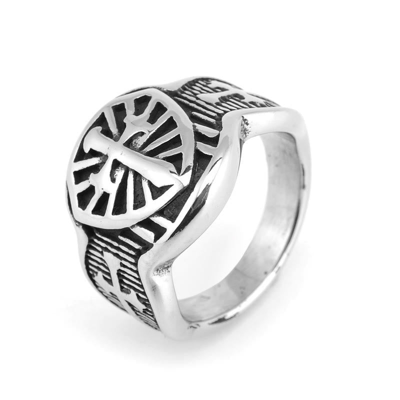 Christiandiscipleshop Modern Style Shield Cross Divine Protection Ring