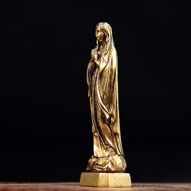 Christiandiscipleshop Classic Style Exquisite Brass Our Lady Pray For Us Virgin Mary Statue Ornament