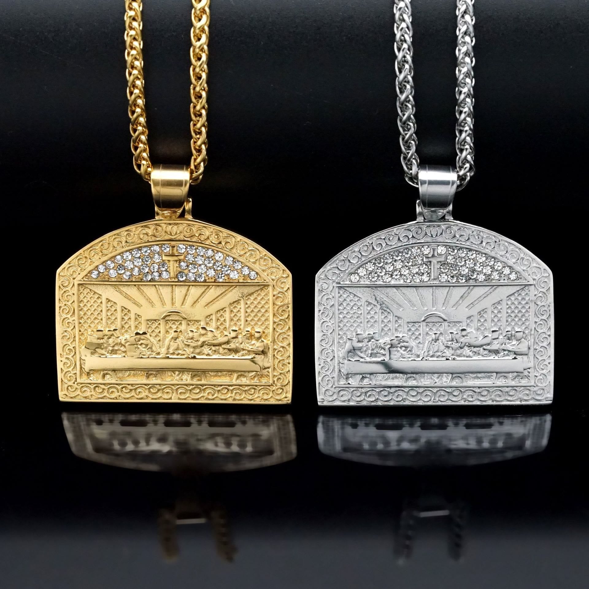 christiandiscipleshop Modern Style Divine Last Supper Figure Pendant Necklace