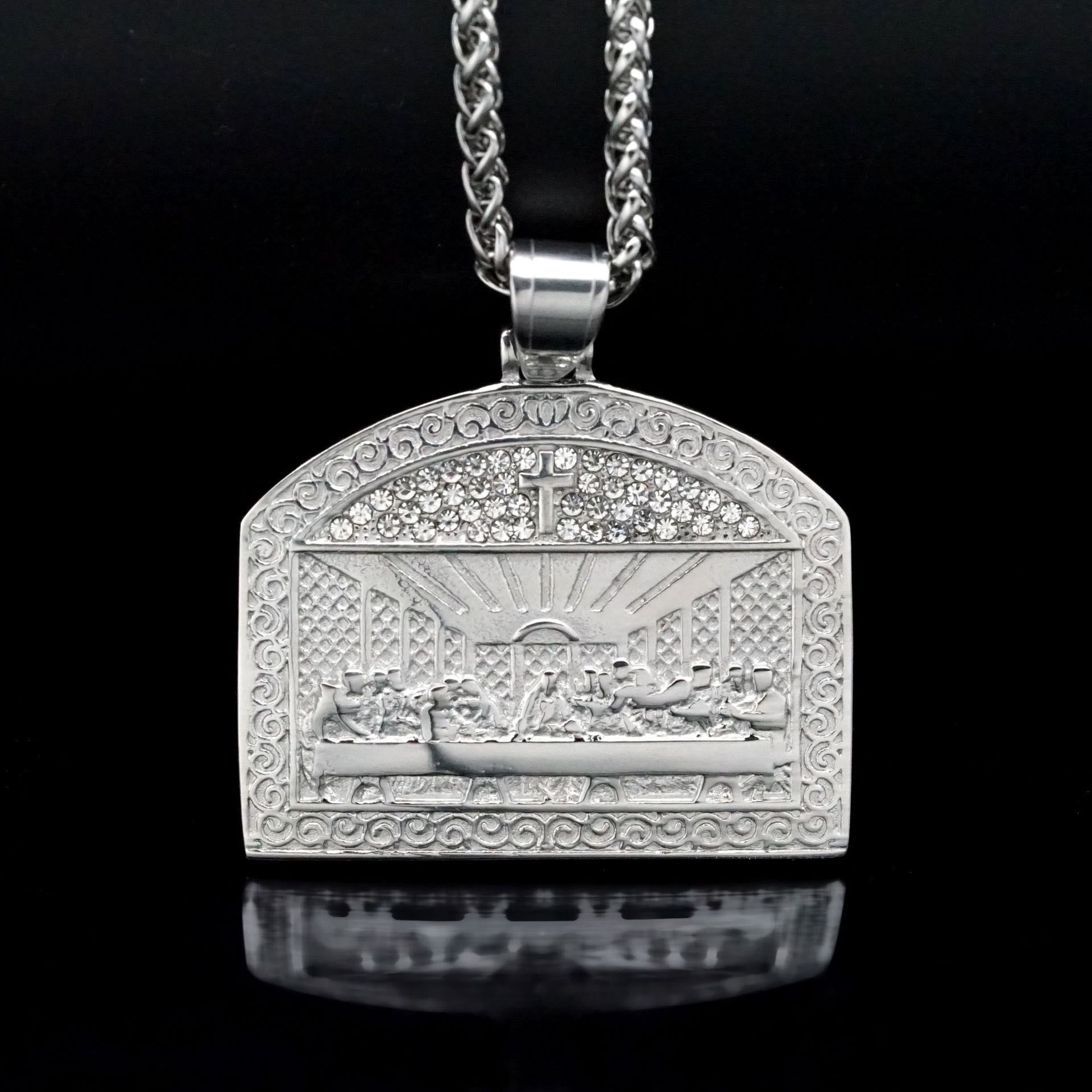 christiandiscipleshop Modern Style Divine Last Supper Figure Pendant Necklace