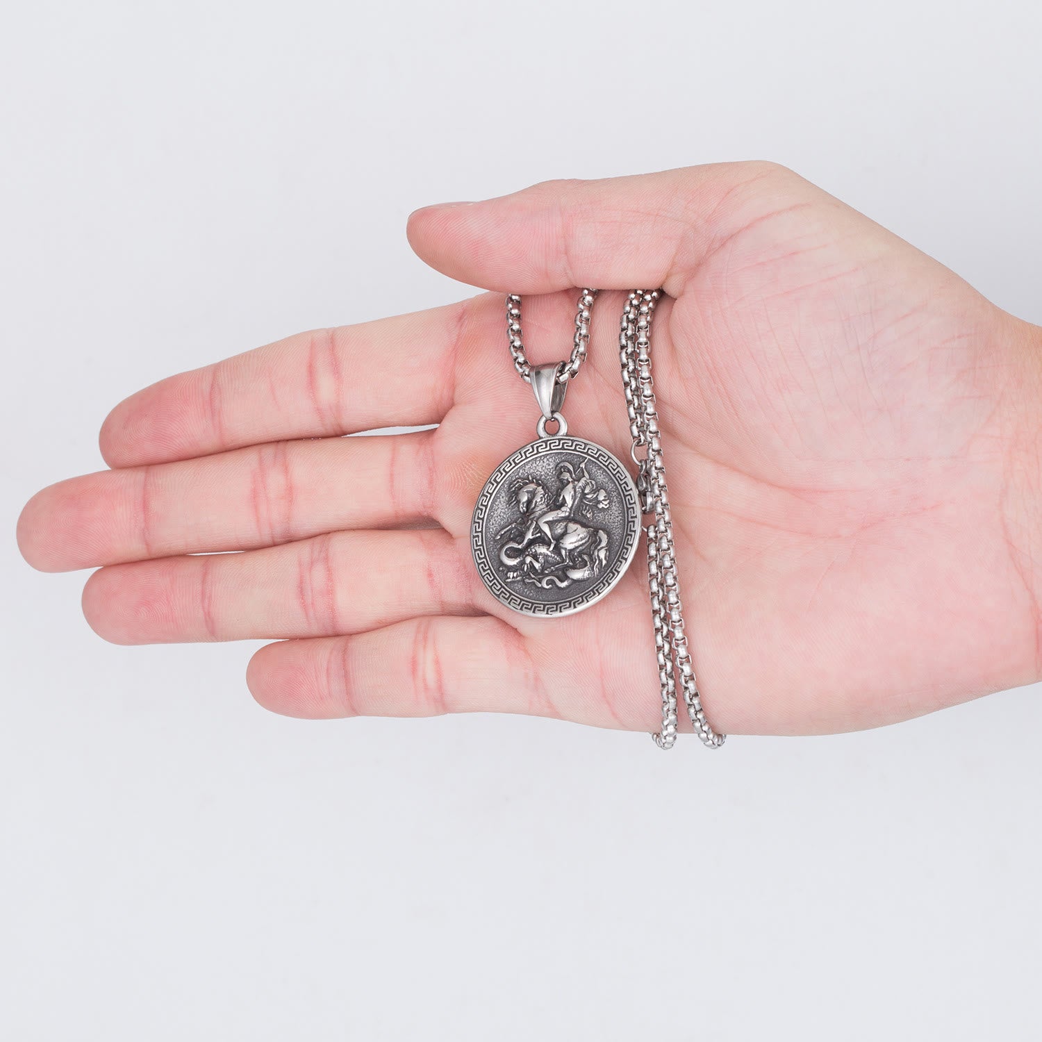 Christiandiscipleshop Classic Style St. George Dragon Slayer Pendant Necklace