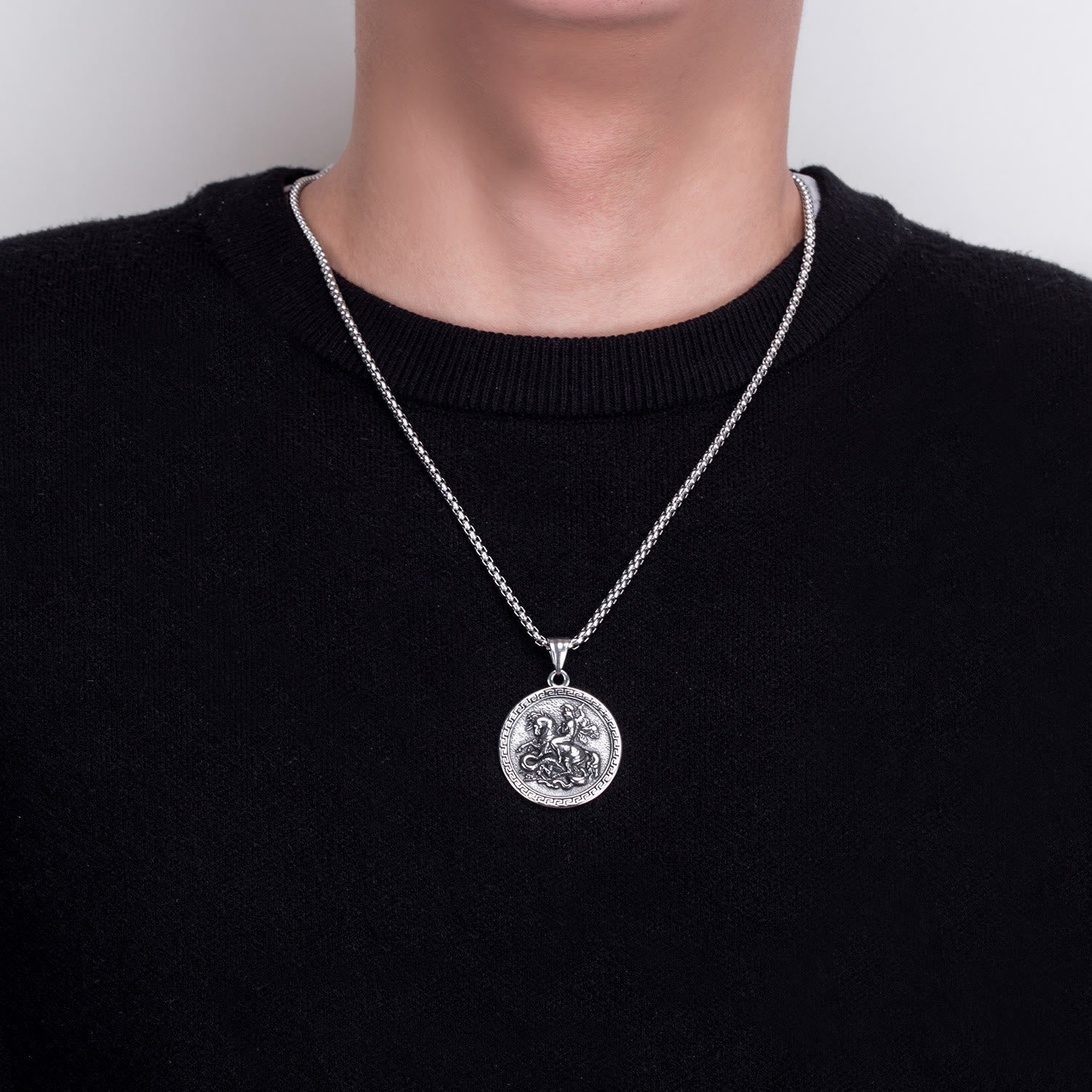 Christiandiscipleshop Classic Style St. George Dragon Slayer Pendant Necklace
