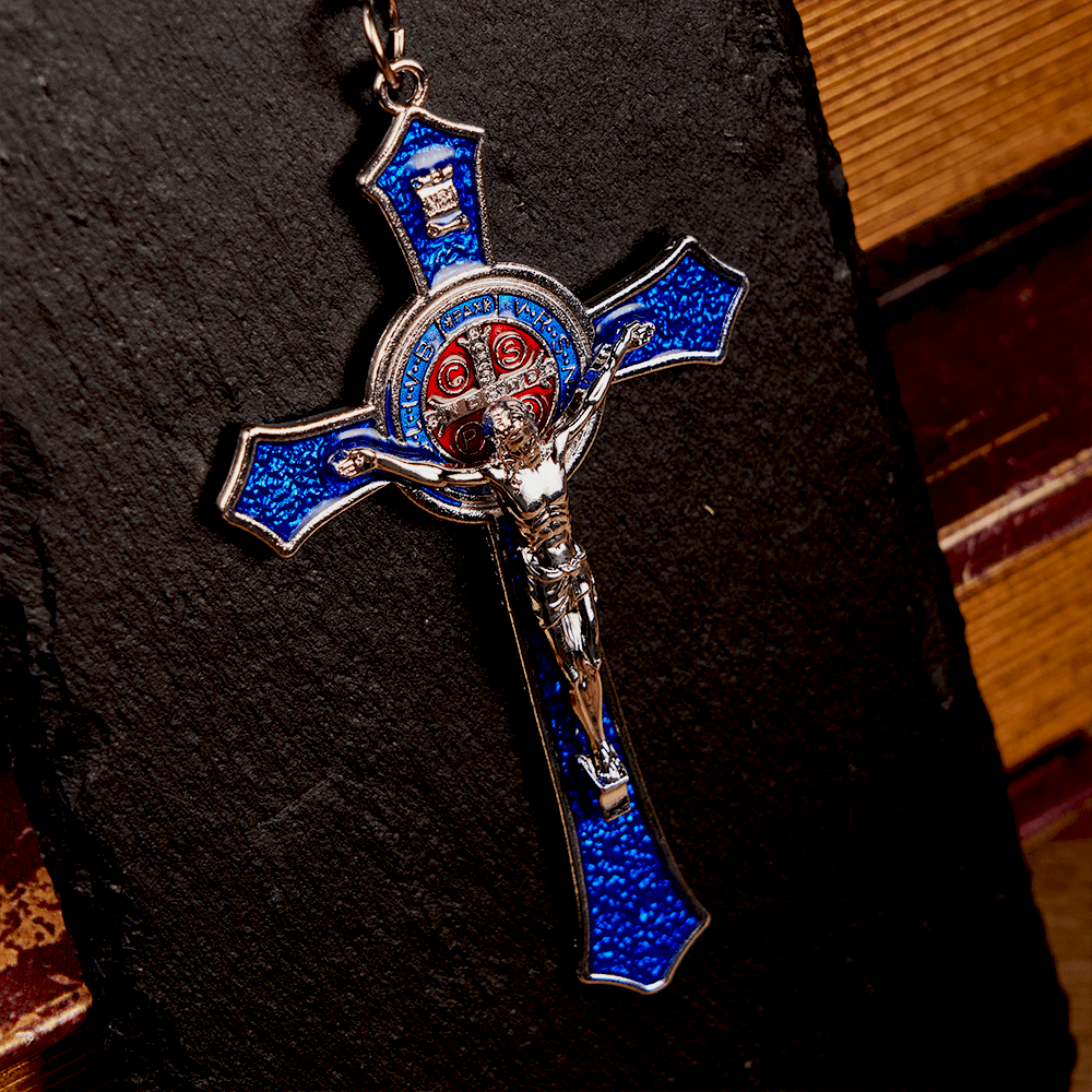 Christiandiscipleshop Classic Style Red/Blue Crafted Crucifix Big Size Pendant Necklace(5 color)