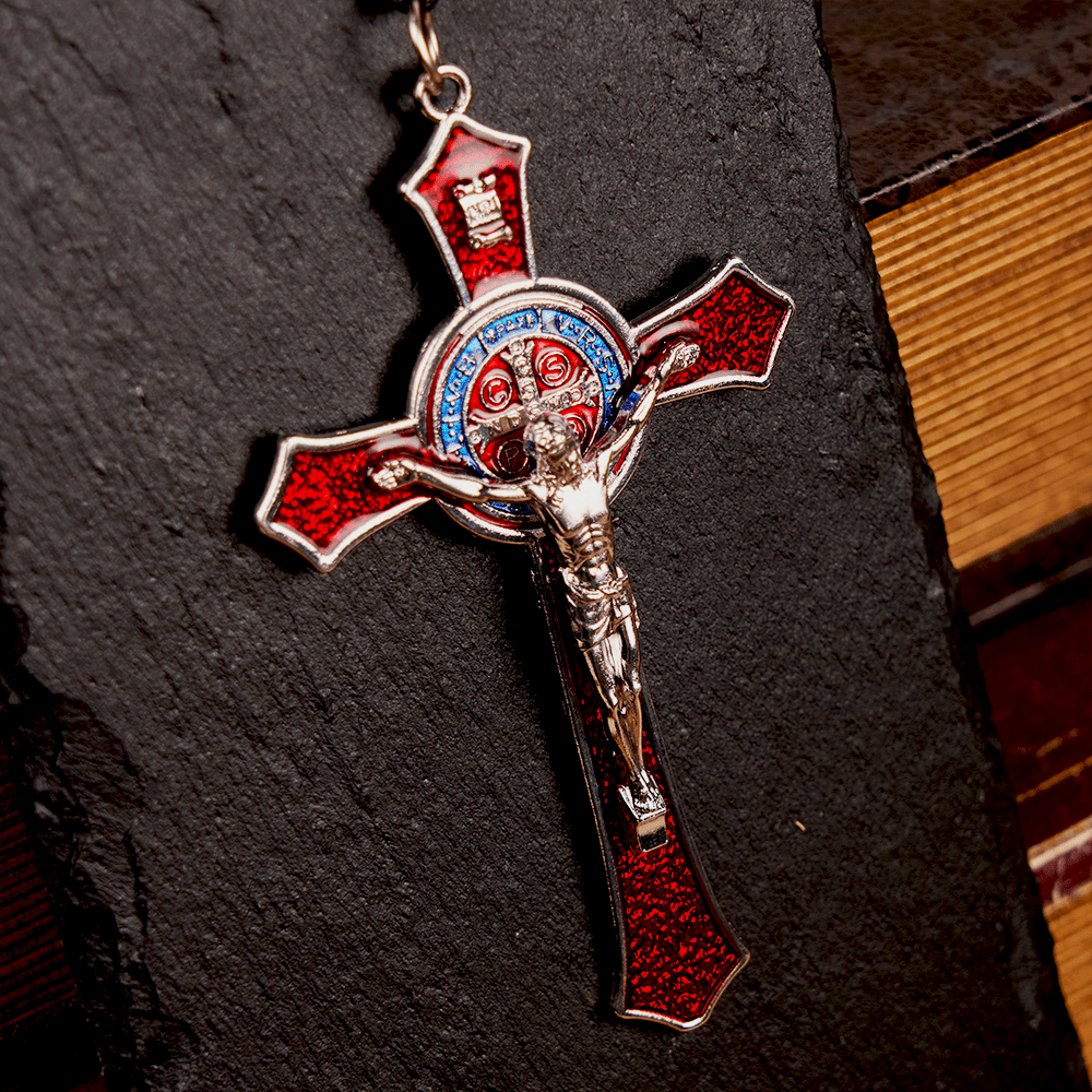 Christiandiscipleshop Classic Style Red/Blue Crafted Crucifix Big Size Pendant Necklace(5 color)
