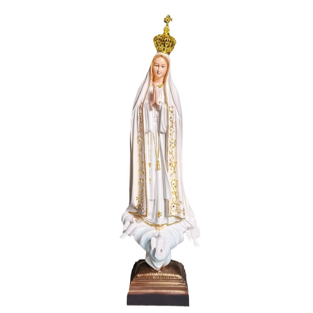 Christiandiscipleshop Classic Style Golden Crown Our Lady of Fatima Desktop Decorations Ornament