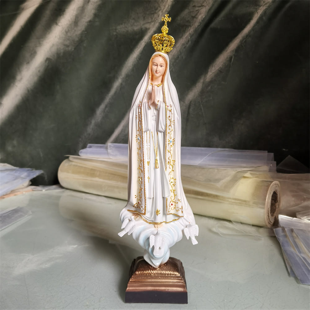 Christiandiscipleshop Classic Style Golden Crown Our Lady of Fatima Desktop Decorations Ornament