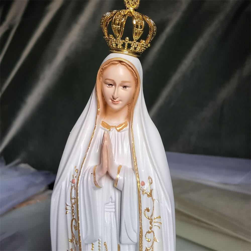 Christiandiscipleshop Classic Style Golden Crown Our Lady of Fatima Desktop Decorations Ornament