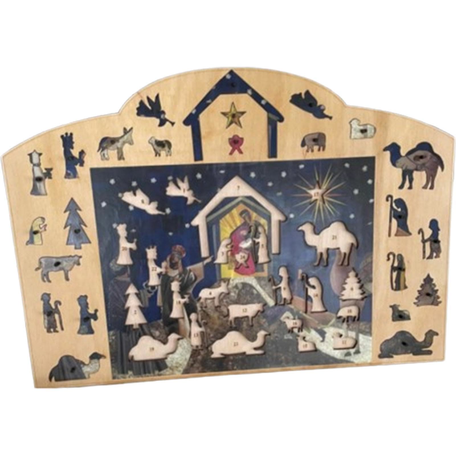 Christiandiscipleshop Classic Style Nativity Advent Countdown Puzzle Desktop Decorations Ornament