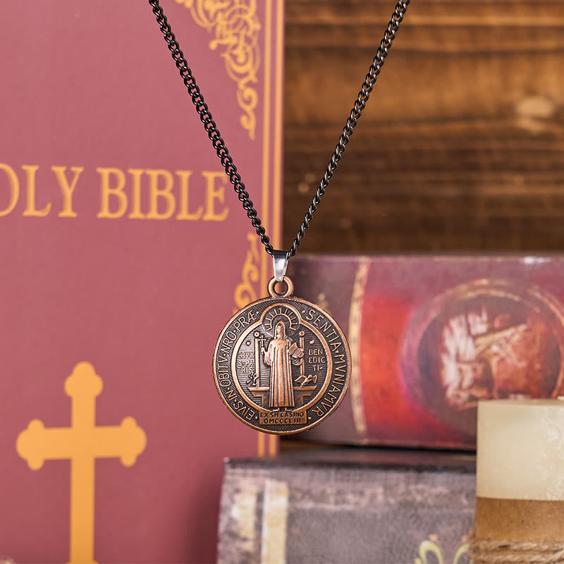Christiandiscipleshop Classic Style Crafted St. Benedict Symbol Pendant Necklace(3 color)