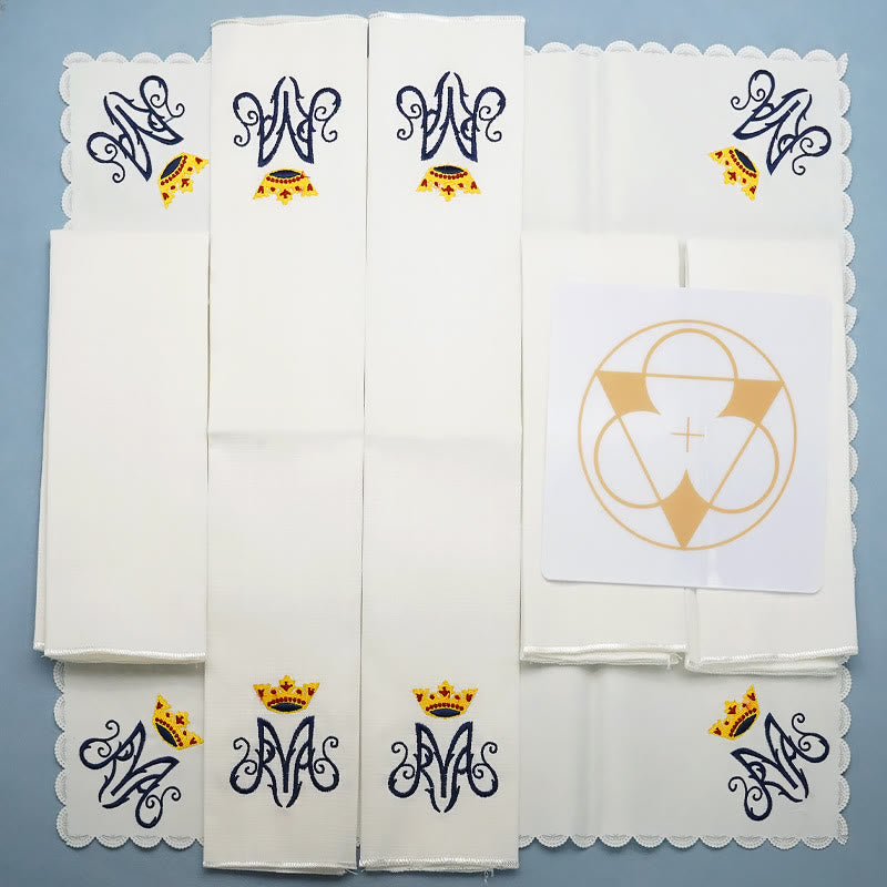 Christiandiscipleshop Classic Style Divine Our Lady's Crown Altar Linen Set
