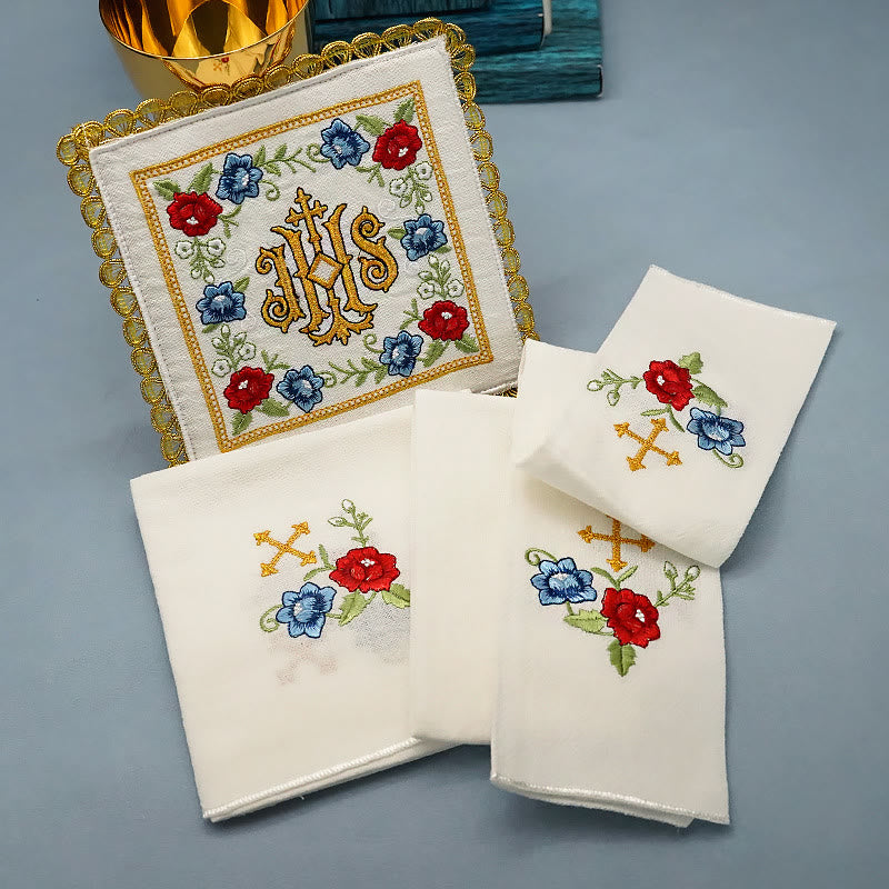 Christiandiscipleshop Classic Style Sacred IHS Floral Devotion Altar Linen Set