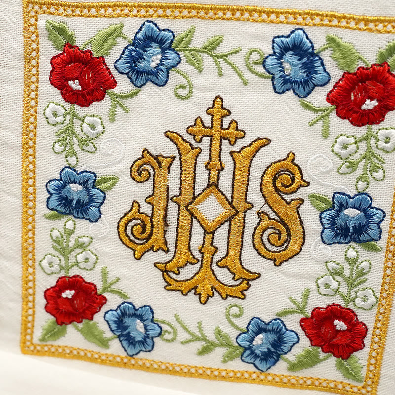 Christiandiscipleshop Classic Style Sacred IHS Floral Devotion Altar Linen Set
