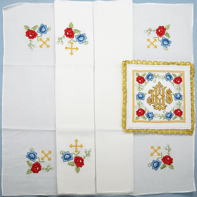 Christiandiscipleshop Classic Style Sacred IHS Floral Devotion Altar Linen Set