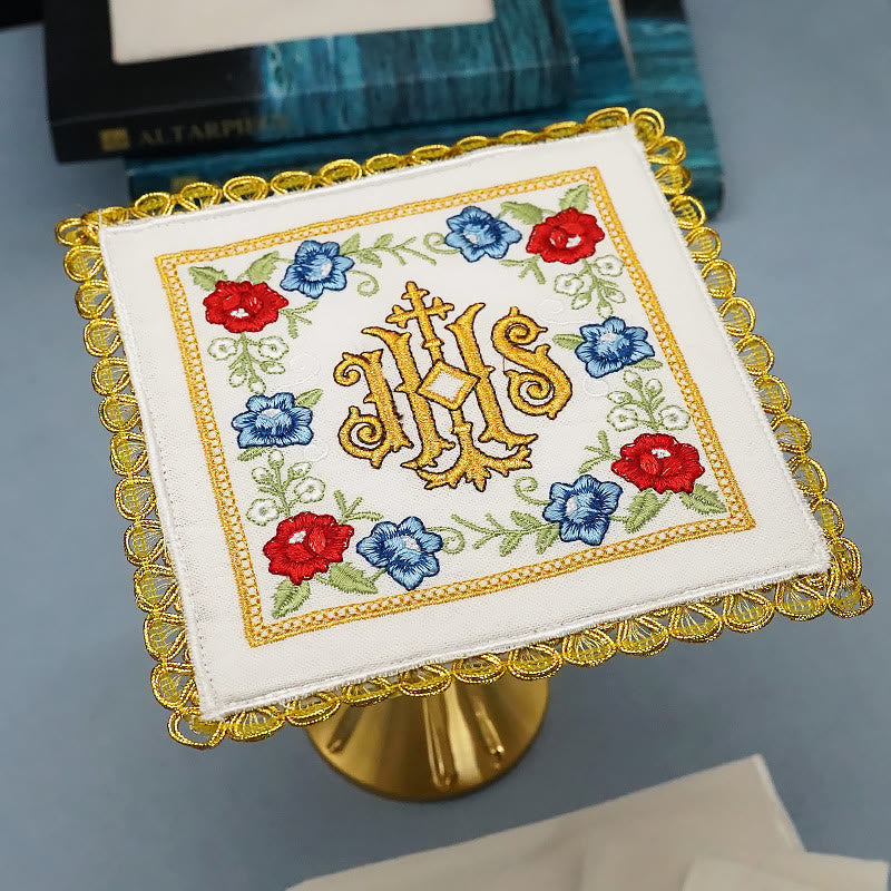 Christiandiscipleshop Classic Style Sacred IHS Floral Devotion Altar Linen Set