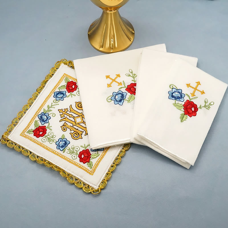 Christiandiscipleshop Classic Style Sacred IHS Floral Devotion Altar Linen Set