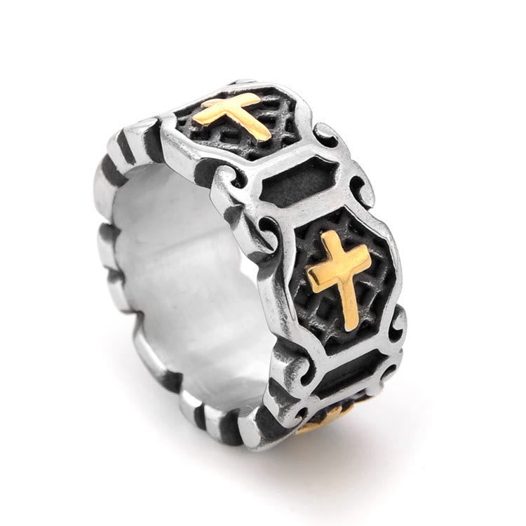 christiandiscipleshop Modern Style Sacred Cross Elegant Pattern Ring