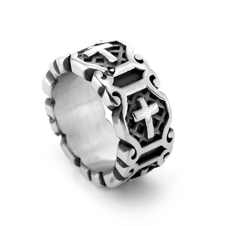 christiandiscipleshop Modern Style Sacred Cross Elegant Pattern Ring