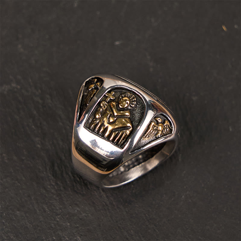 Christiandiscipleshop Classic Style St. Benedict Cross Divine Faith Ring