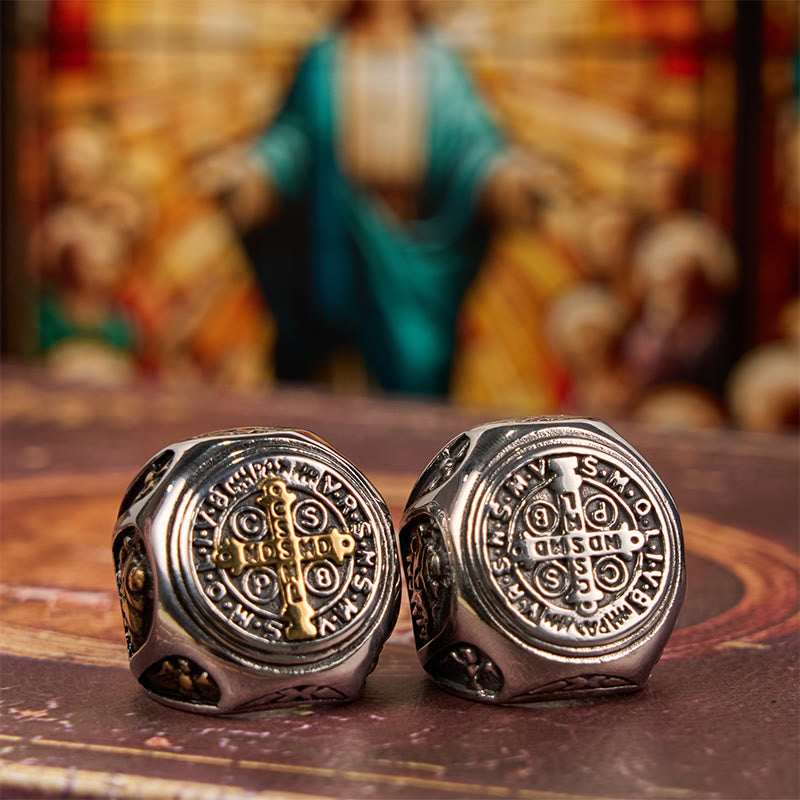 Christiandiscipleshop Classic Style St. Benedict Cross Divine Faith Ring