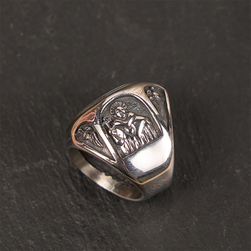 Christiandiscipleshop Classic Style St. Benedict Cross Divine Faith Ring