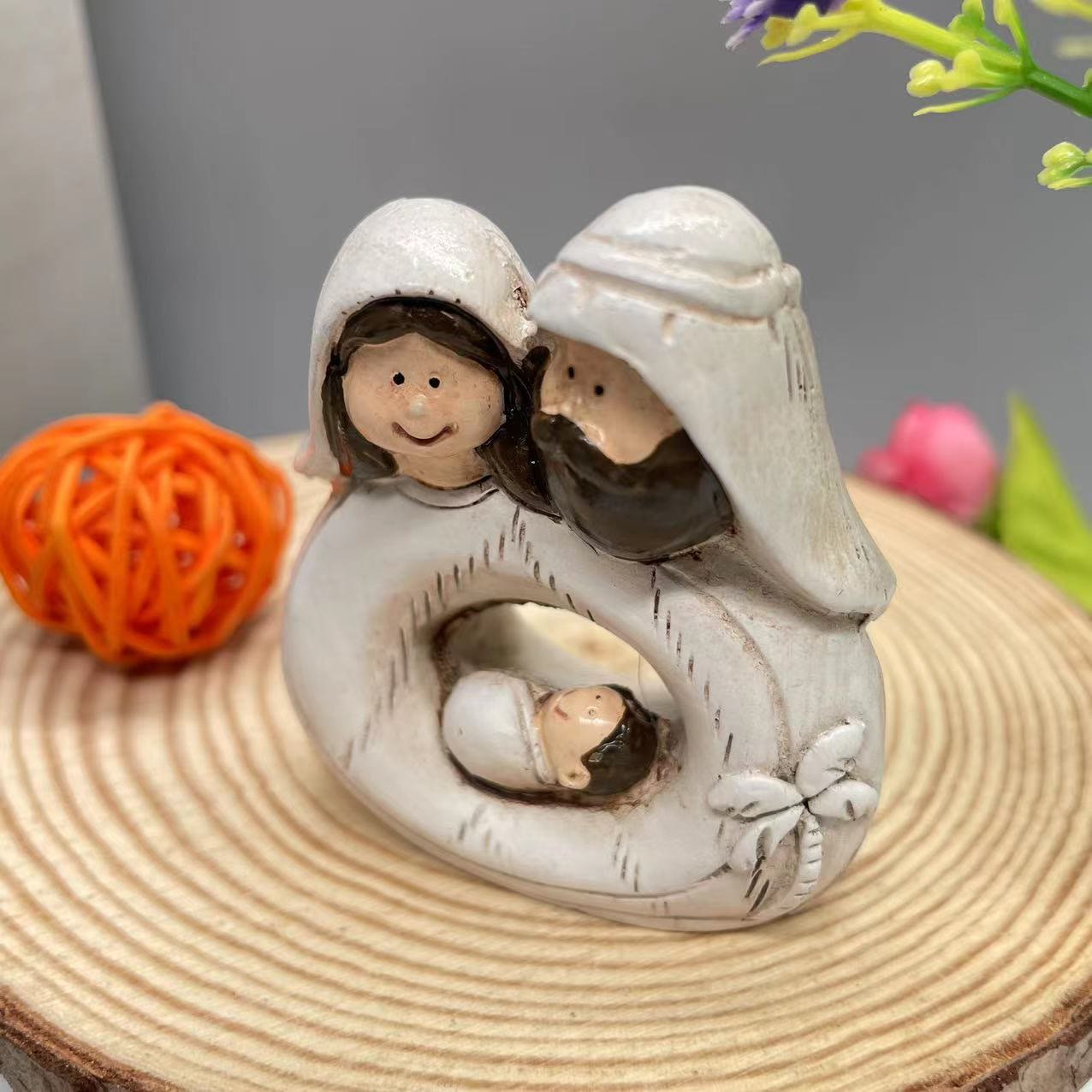 Christianartworkshop Classic Style Cartoon Nativity Scene Holy Family Desktop Decorations Ornament