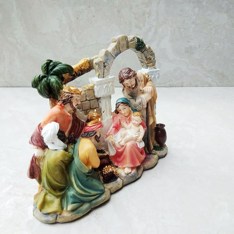 Christianartworkshop Classic Style Archway Wall Nativity Scene Desktop Decorations Ornament
