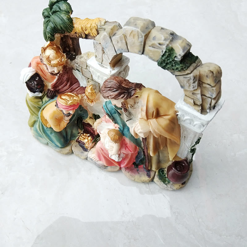 Christianartworkshop Classic Style Archway Wall Nativity Scene Desktop Decorations Ornament