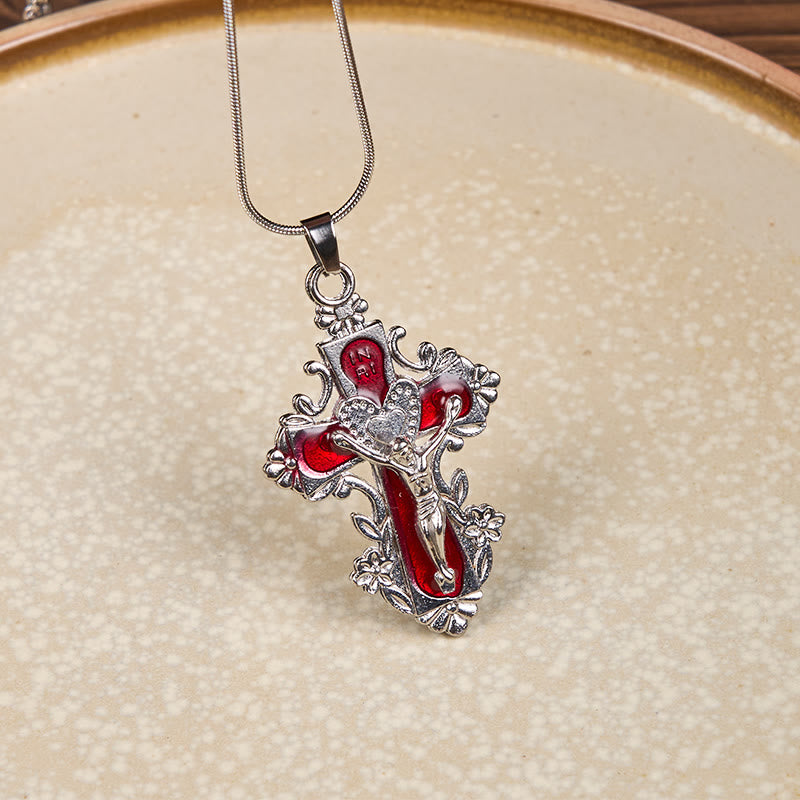 Christianartworkshop 4 Color Classic Style Jesus Cross Faith Crucifix Pendant Necklace