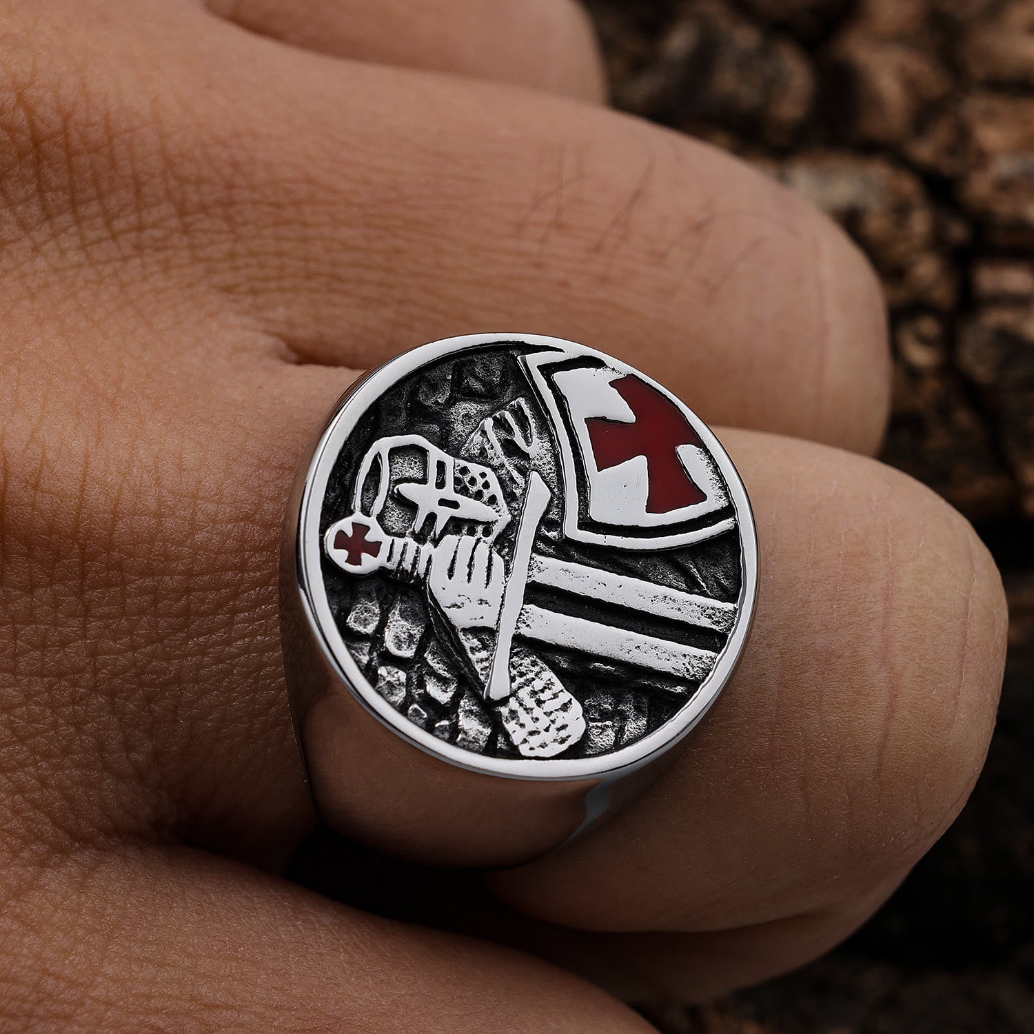 Christiandiscipleshop Retro Classic Style Knights Templar Cross Divine Faith Ring