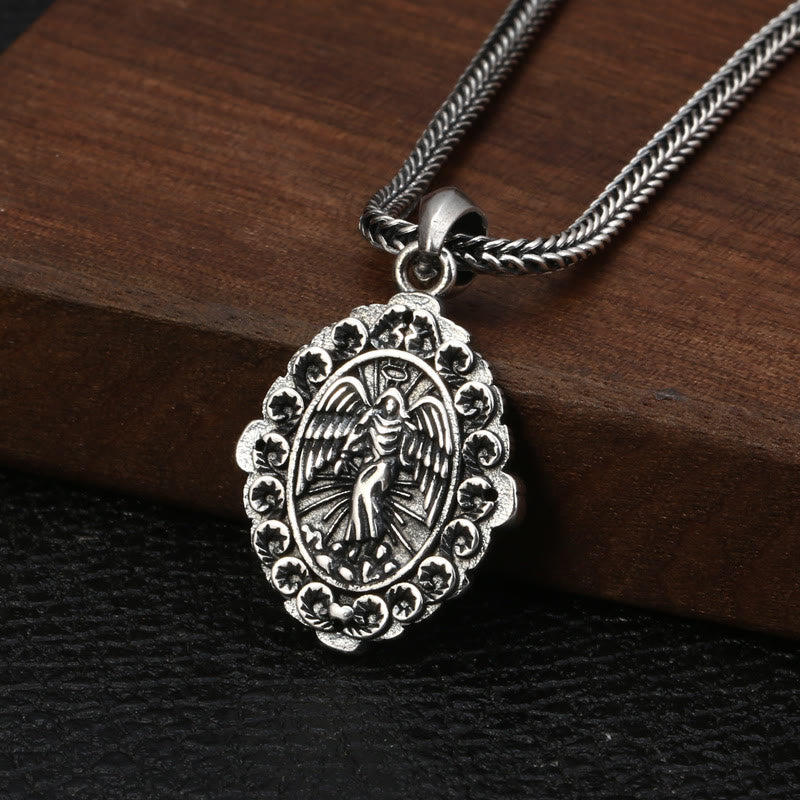 christiandiscipleshop Sterling Silver Classic Style Our Lady of Guadalupe & St. Michael Pendant Necklace
