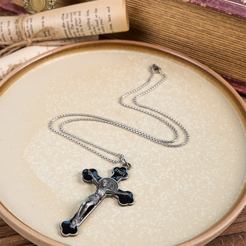 Christiandiscipleshop Multicolor Retro Style Classical Crucifix Faith Protection Pendant Necklace