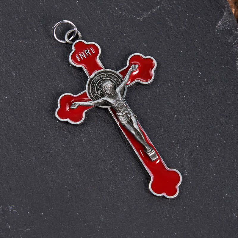 Christiandiscipleshop Multicolor Retro Style Classical Crucifix Faith Protection Pendant Necklace