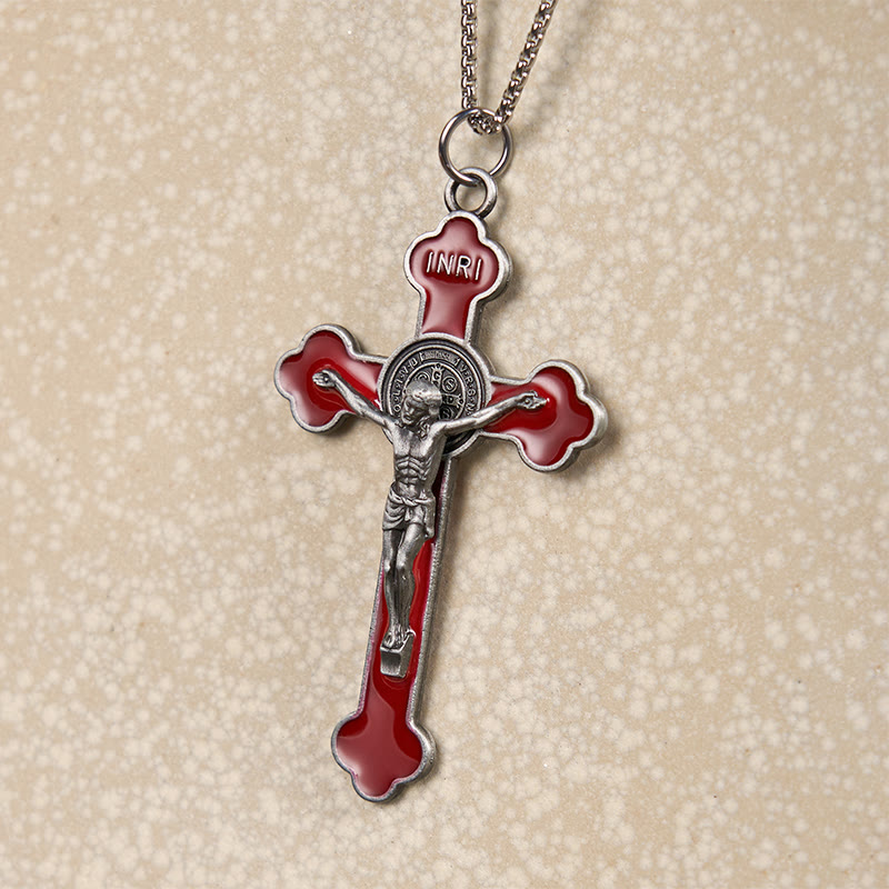 Christiandiscipleshop Multicolor Retro Style Classical Crucifix Faith Protection Pendant Necklace