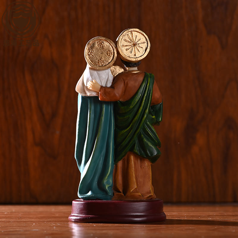 Christiandiscipleshop Colored Style Holy Family Figurine Set Desktop Decorations Ornament